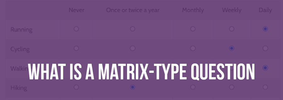 What is a matrix type question